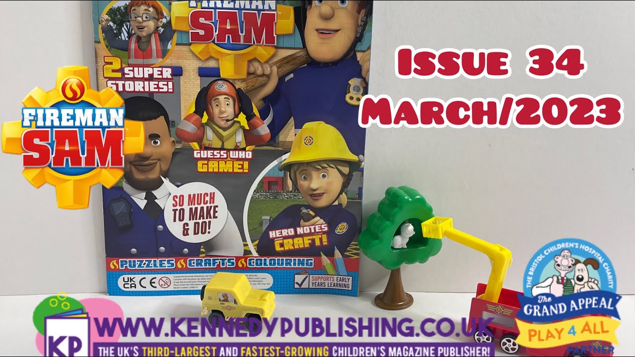 Fireman Sam magazine, issue 34, March/2023 with Fire Truck rescue set! 👩‍🚒🔥🚒 #firemansam