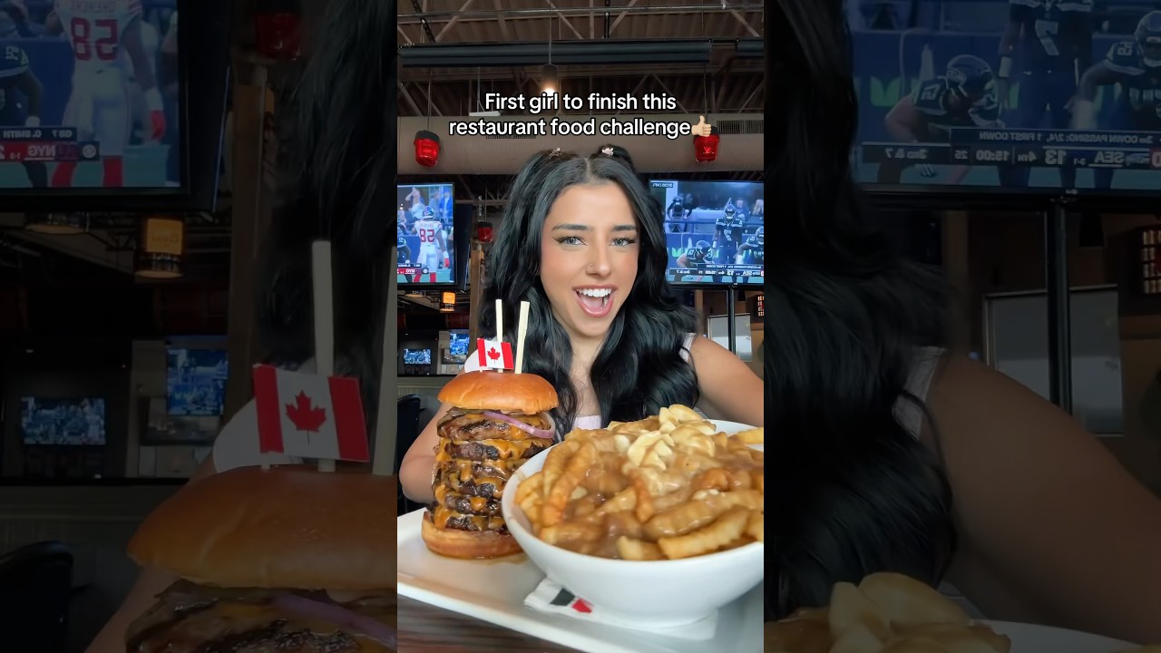 First girl to finish this restaurant food challenge #shorts #food #eating