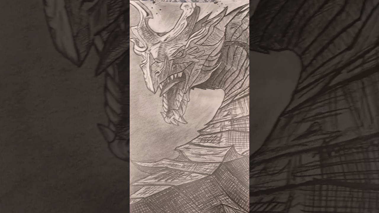 first time drawing a dragon #explorepage #art #pencildrawing #fypage #fyp #dragon #art #first