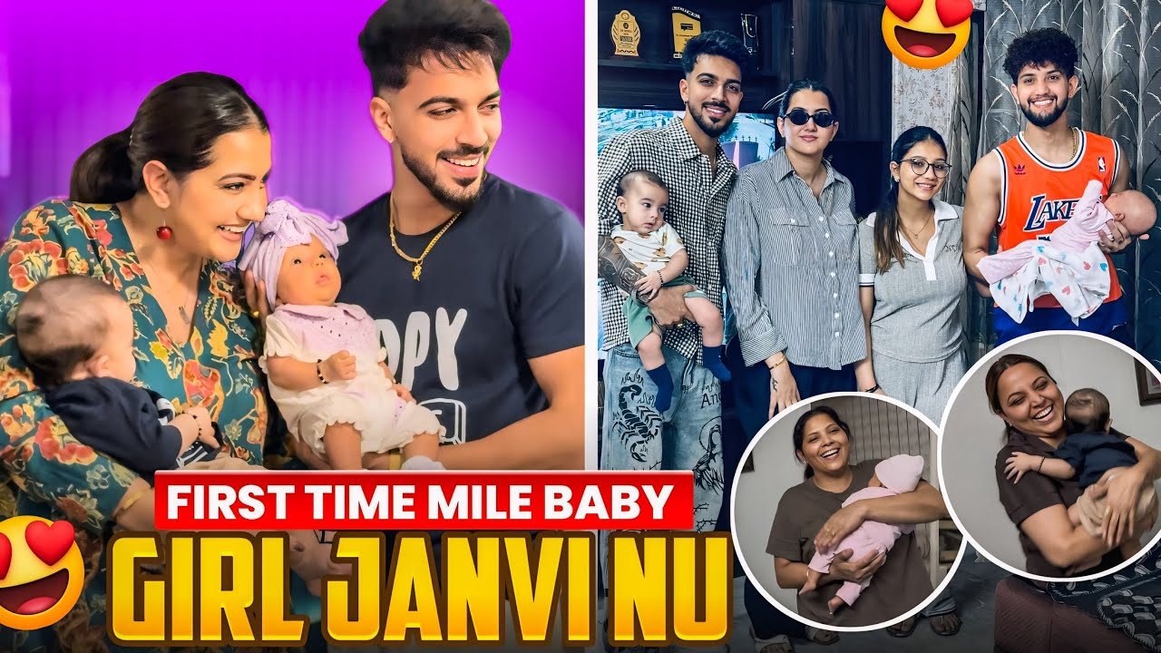 FIRST TIME MILE BABY GIRL JANVI NU 😍🧿🥹 | SARI FAMILY HOYI IKATHI 😍 | Mr nd Mrs choudhary Nd Narulas