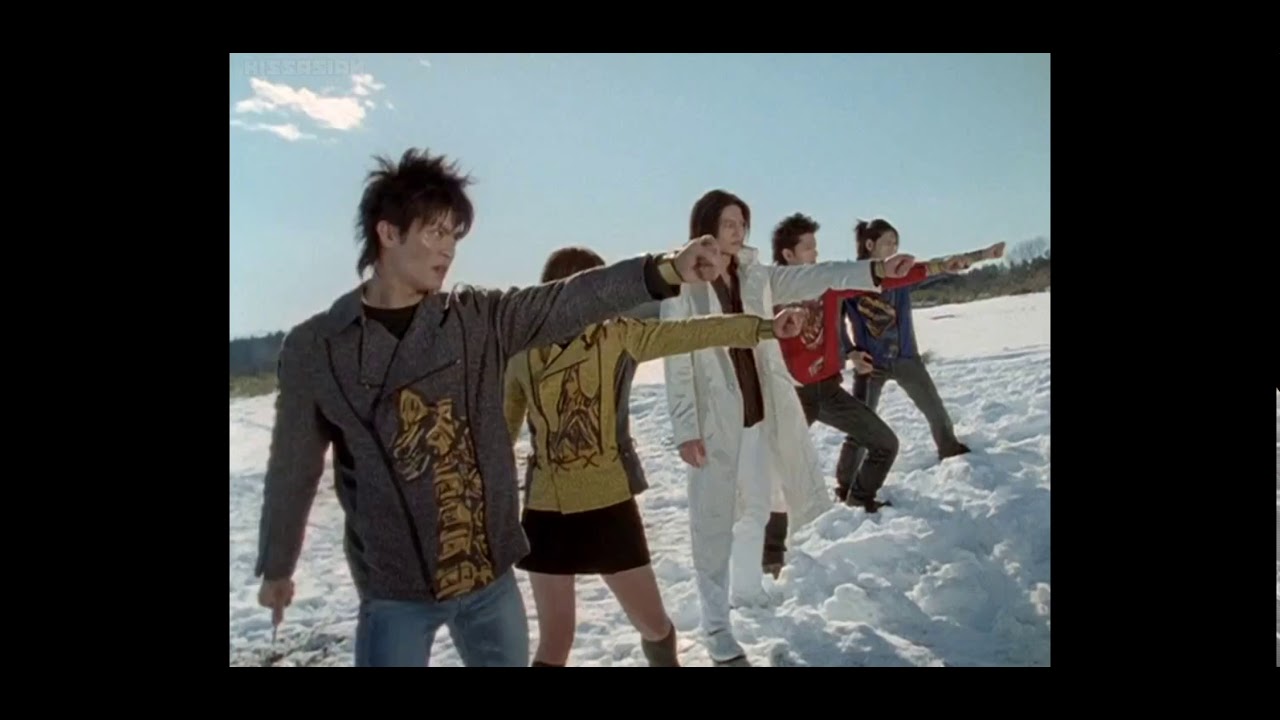 Five abaranger Transformation and roll call