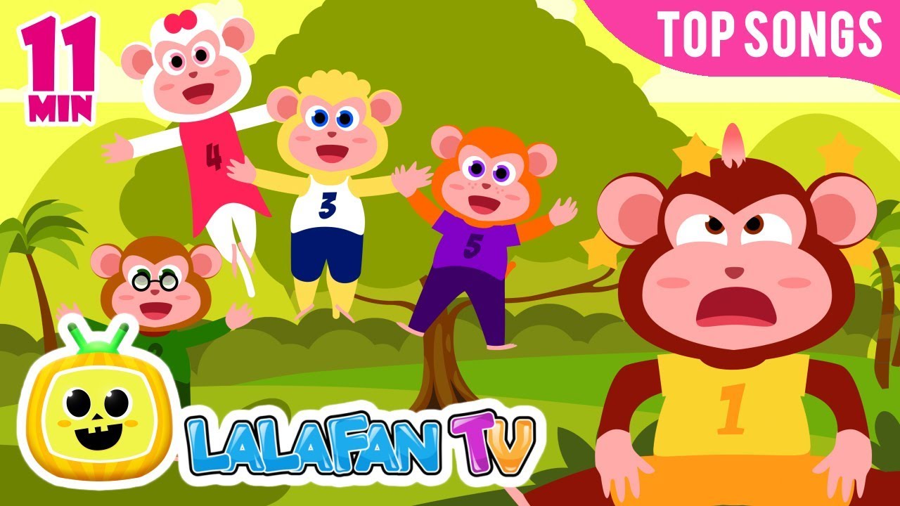 Five Little Monkeys | + More Nursery Rhymes & Kids Songs by Lalafan TV