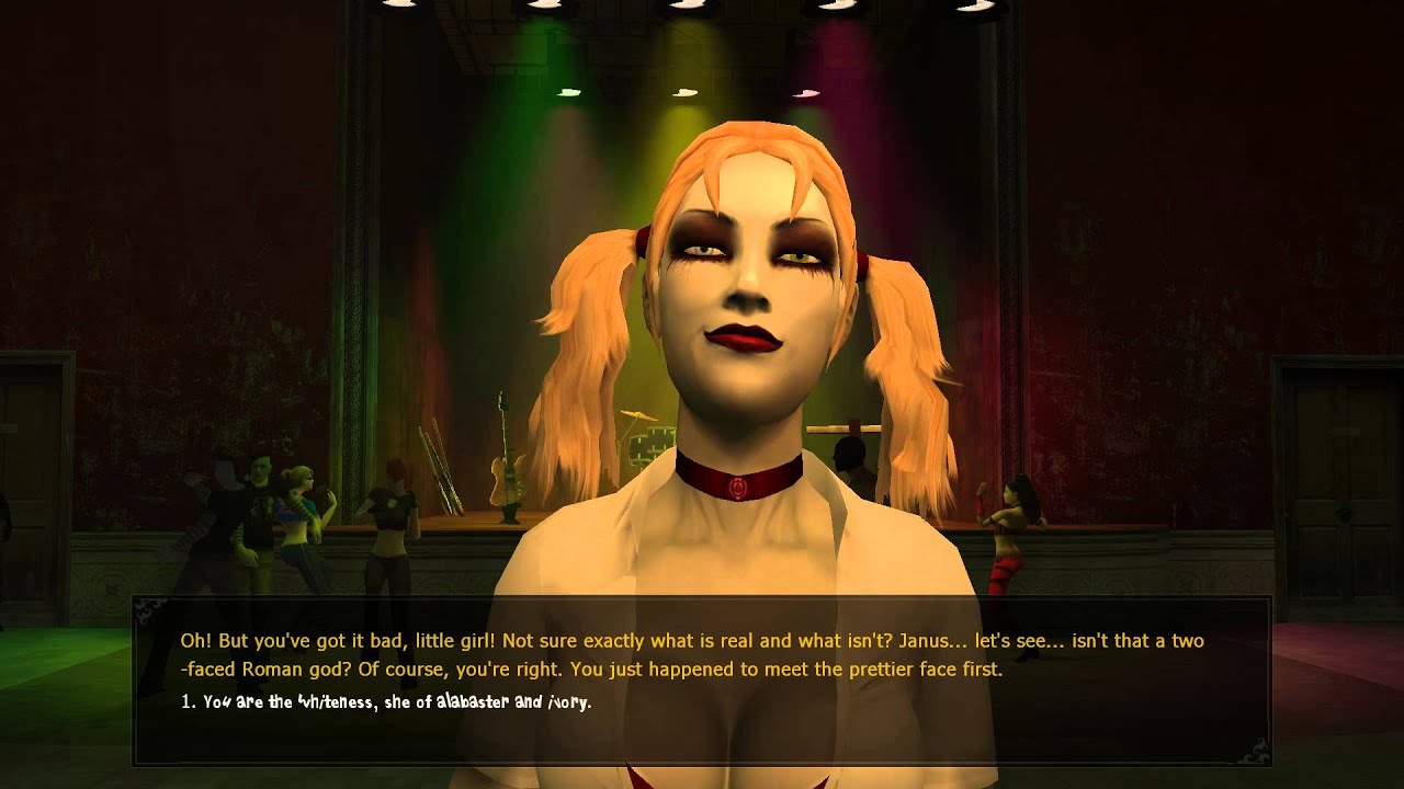 Flirting with Jeanette Voerman as Malkavian in Vampire: Bloodlines