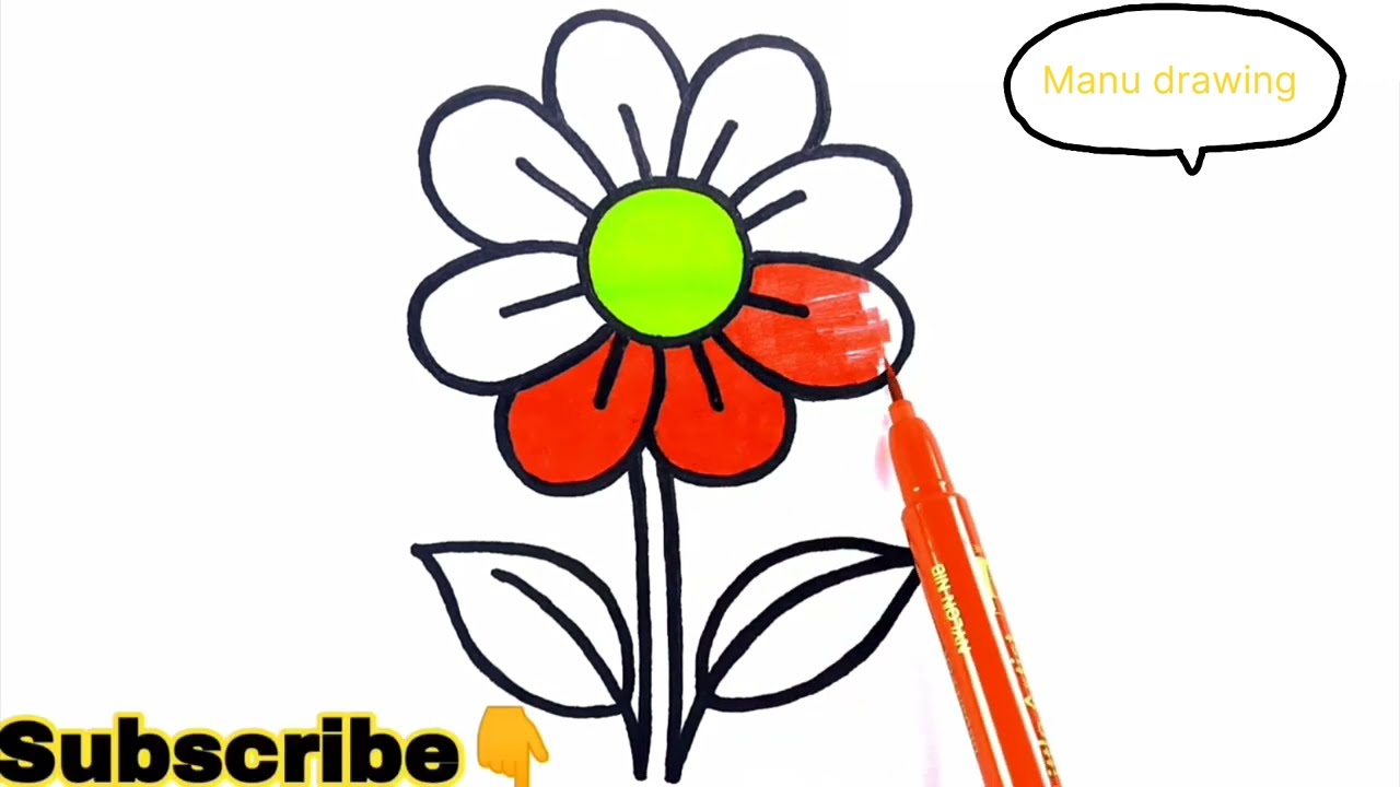 flower drawing colourful flower drawing how to draw simple flower