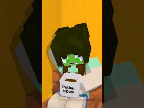 Flower Girl poop fart peeing to potion scam Zombie Desert Girl - minecraft animation #shorts