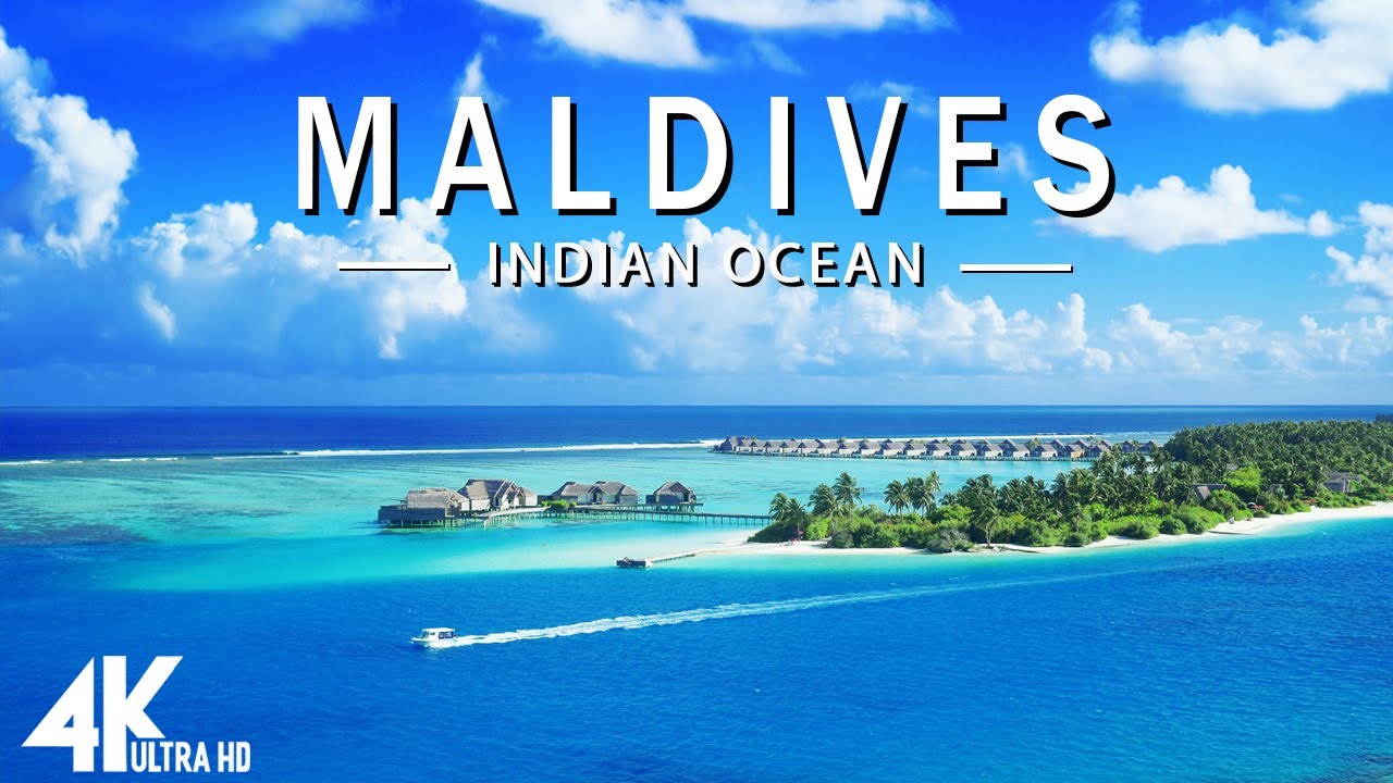 FLYING OVER MALDIVES (4K UHD) - Relaxing Music Along With Beautiful Nature Videos - 4K Video HD