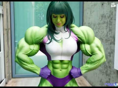 FMG female muscle growth expansion she hulk transformation