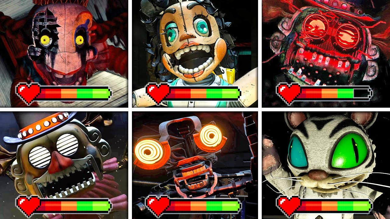FNAF Secret of the Mimic - All CHASE Scenes with Healthbars