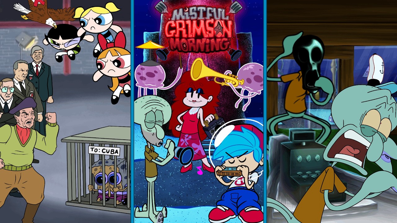 FNF: Mistful Crimson Morning 2025 [Wave 1] // SpongeBob Mod // 6 Songs █ Friday Night Funkin' █
