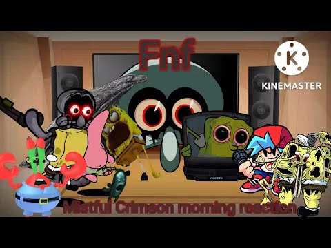 Fnf react to the Mistful Crimson morning mod! (Gacha club)