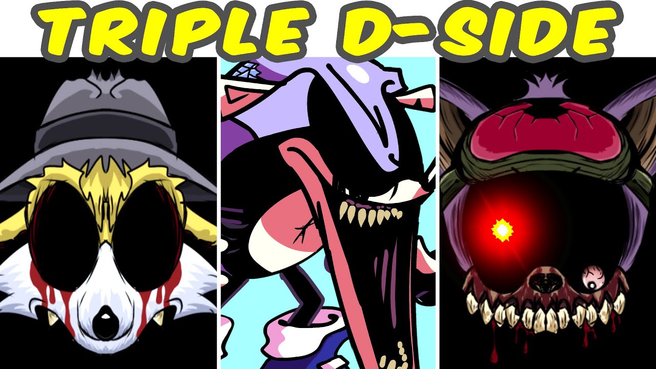 FNF VS TripleTrouble Cover VS Sonic.EXE D-Side Fanmade VS Mighty.ZIP | MOD/HARD| Friday Night Funkin