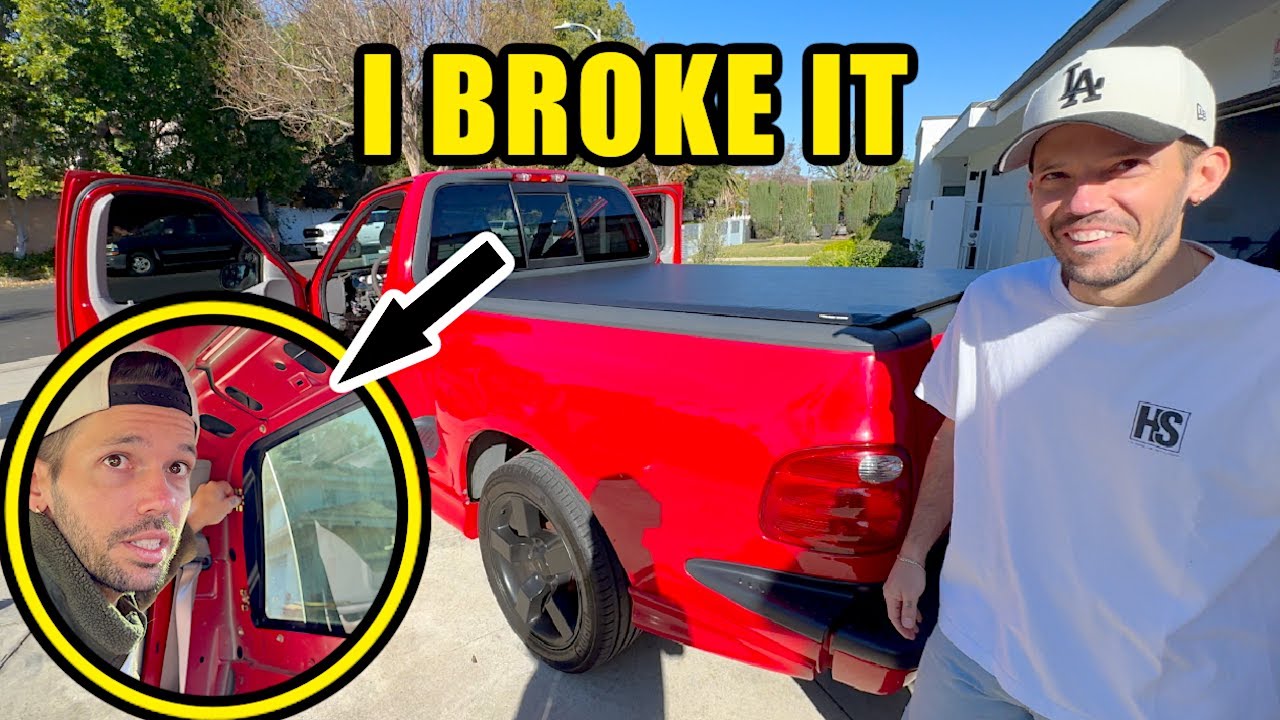 Ford Lightning rear window replacement and Truxedo install