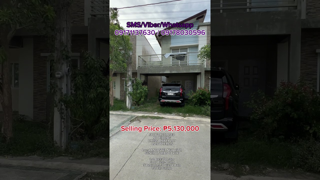 Foreclosed CHESSA Inner Lot in Lancaster New City Cavite! 3BR House for ₱5.13M Only | NO BIDDING!