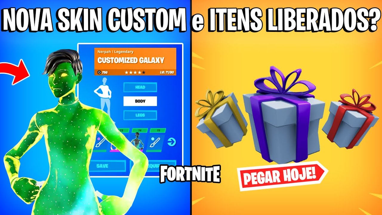 FORTNITE - NOVA SKIN CUSTOMIZÁVEL e ITENS GRÁTIS LIBERADOS?