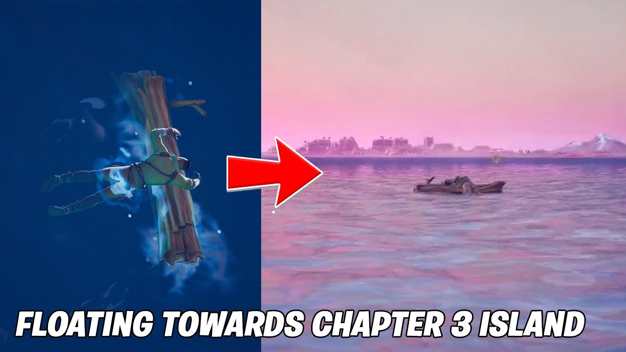 Fortnite Character Floating Towards Chapter 3 Island (Complete Floating Time lapse)