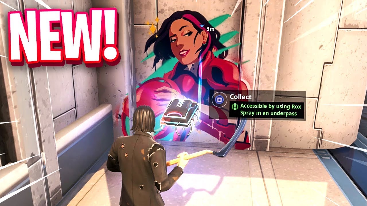 Fortnite Fortbyte #22 MAP LOCATION - Accesible By Using Rox Spray in an Underpass