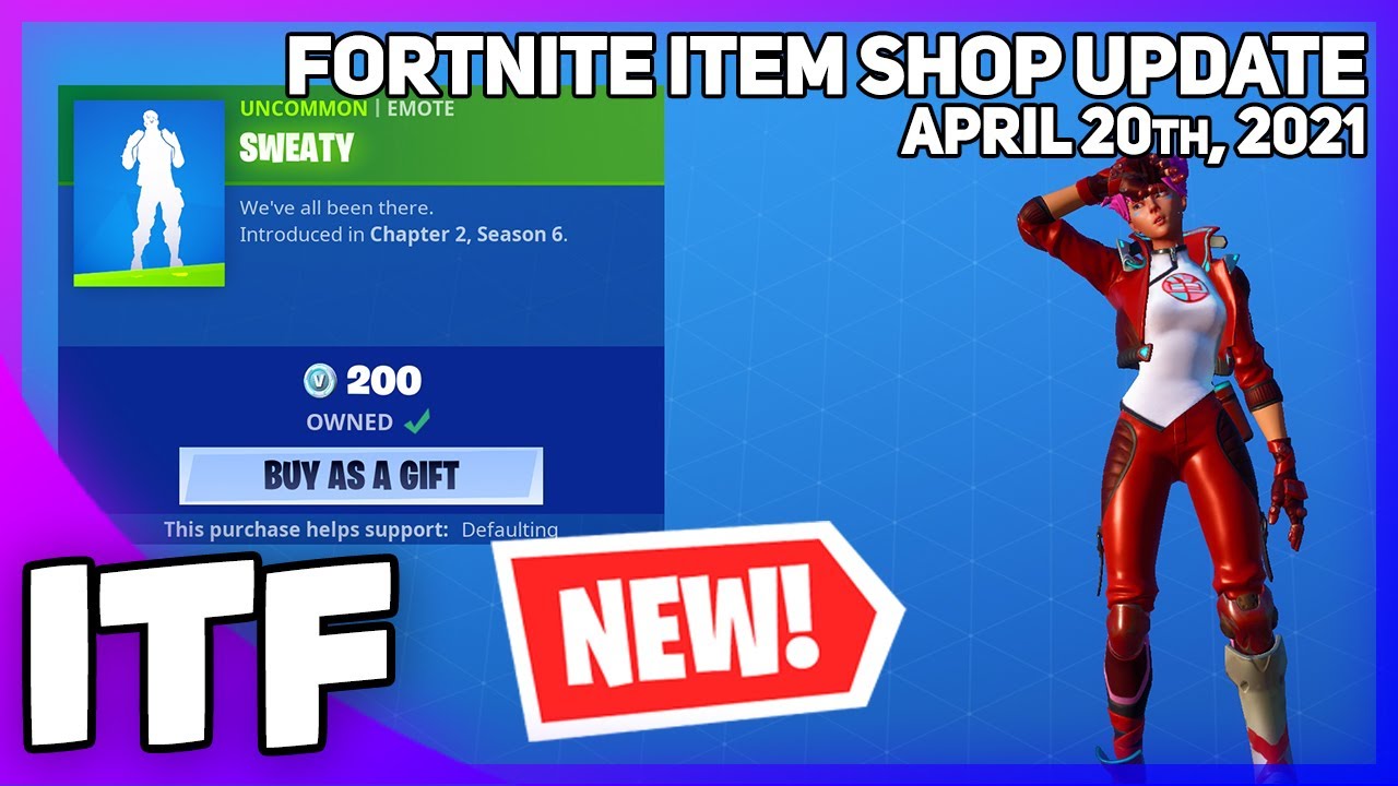 Fortnite Item Shop *NEW* SWEATY EMOTE! [April 20th, 2021] (Fortnite Battle Royale)