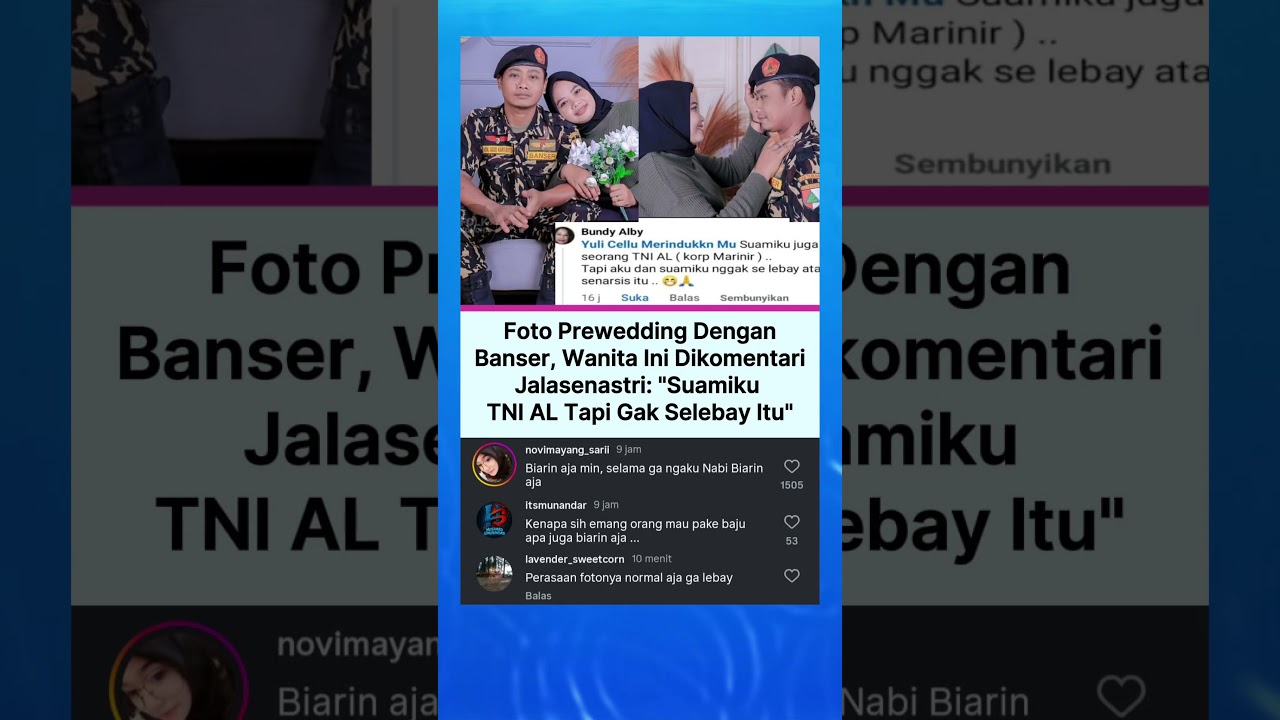 Foto Prewedding dengan banser, wanita ini dikomentari Jalasenastri