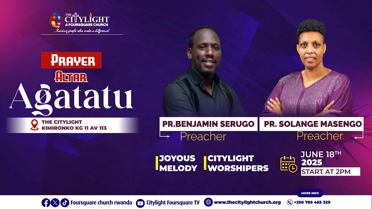 FOURSQUARE TV I AGATATU SERVICE WITH PASTOR  BENJAMIN SERUGO & PASTOR SOLANGE  MASENGO  18.06.2025