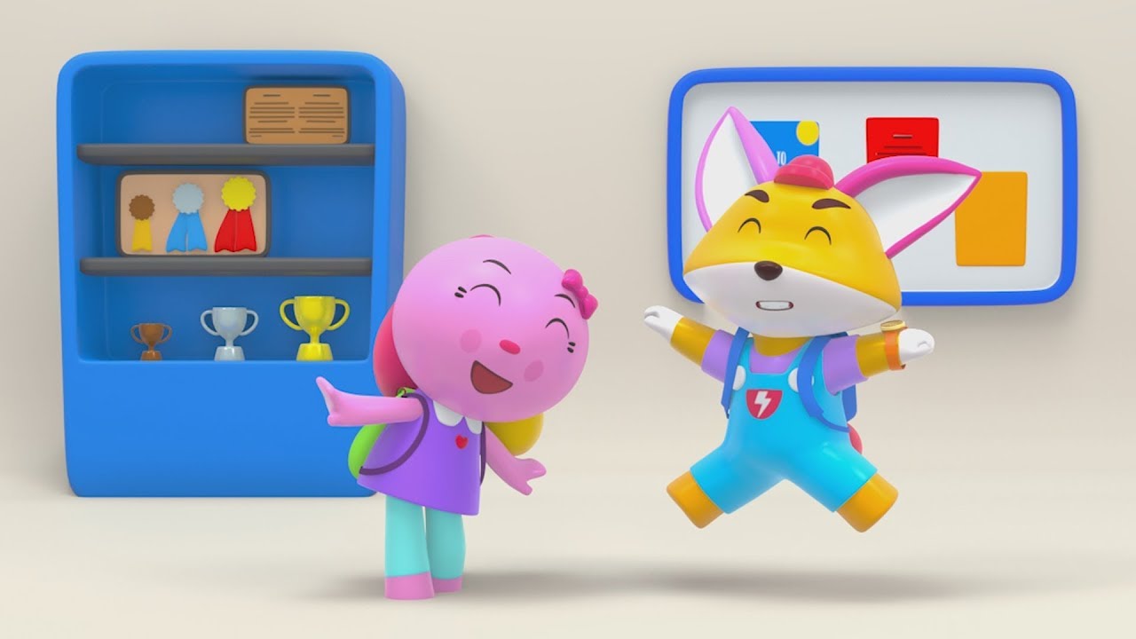 Fox and Rabbit Getting Ready to School