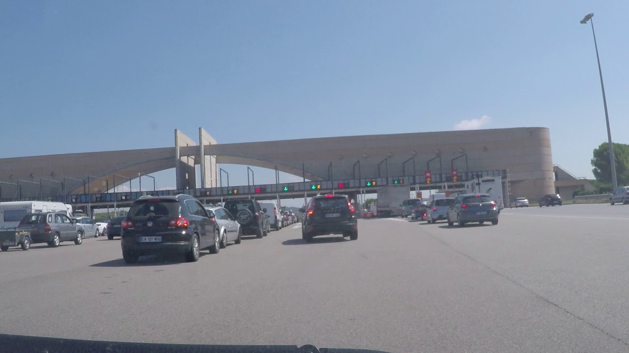 France by Autoroute - A7 - southbound - Gare de Peage Lancon-Provence