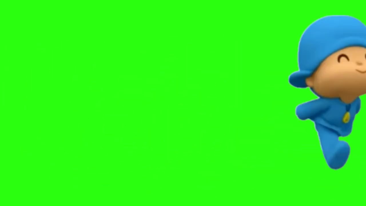 Fred, Pocoyó & Pato is Running in Green Screen