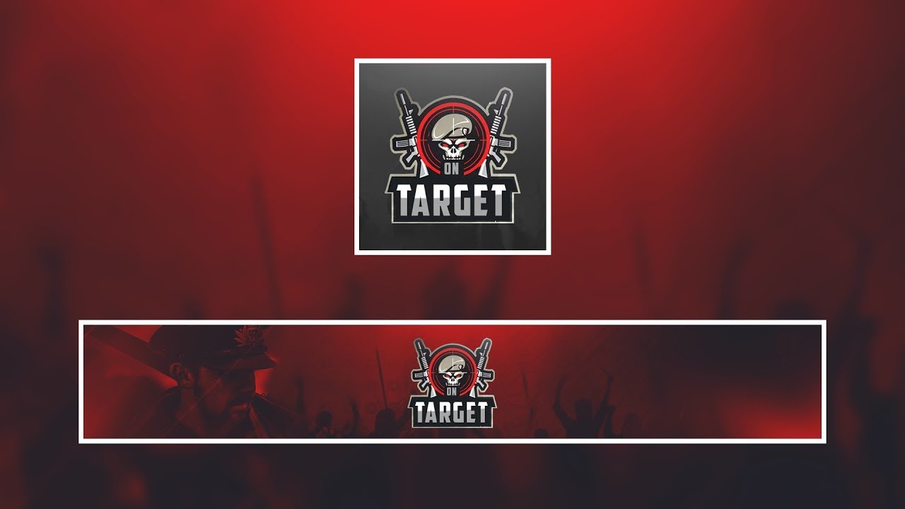 FREE Target Mascot Logo Template + Banner Template (PSD) #18