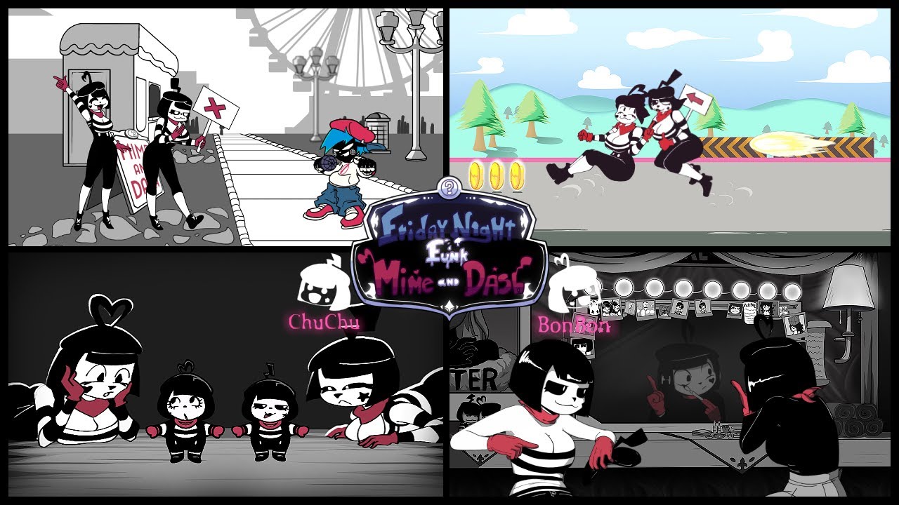 Friday Night Funk: Mime and Dash - That Derpixon animation [Full Combo] + Gamebanana download link