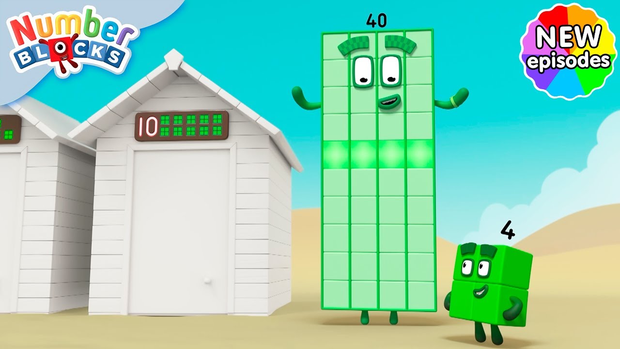 Friendly Fours’ Beach Day | S7 E2 | Learn Times Tables | @Numberblocks