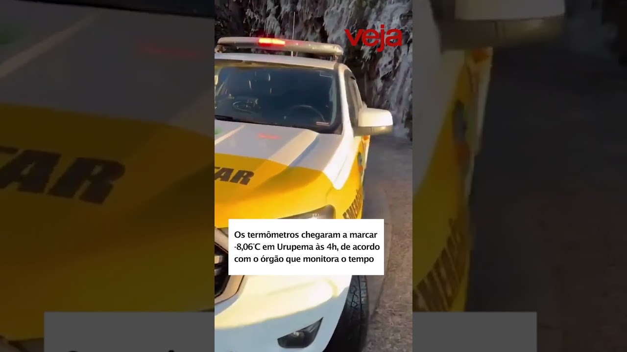 Frio extremo congela paredões em SC e interdita ponto turístico