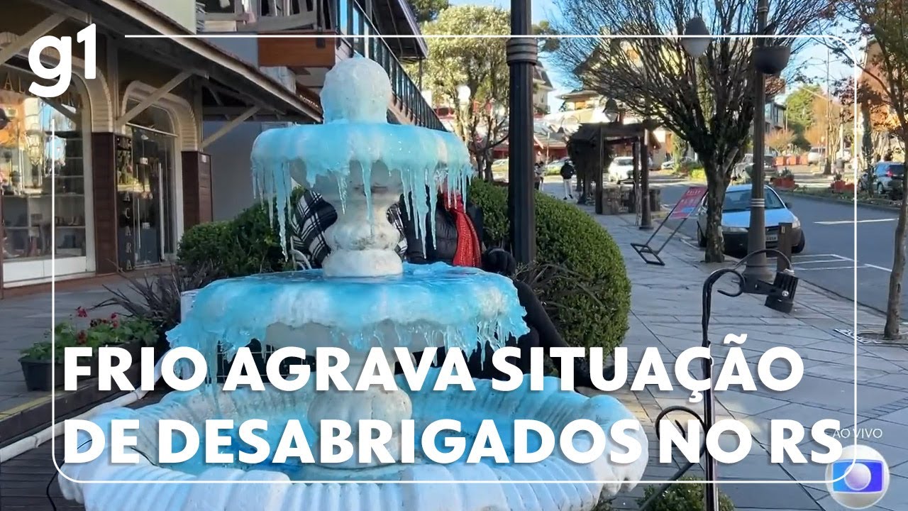 Frio intenso agrava a situação de desabrigados no Rio Grande do Sul