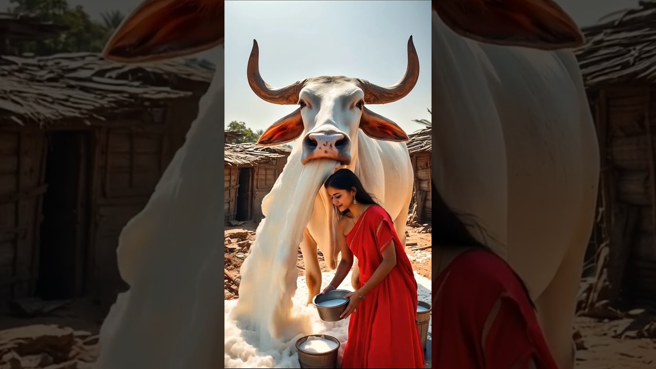 From Village to Millions: Girl & Her Milk-Giving Cow #girl #milk