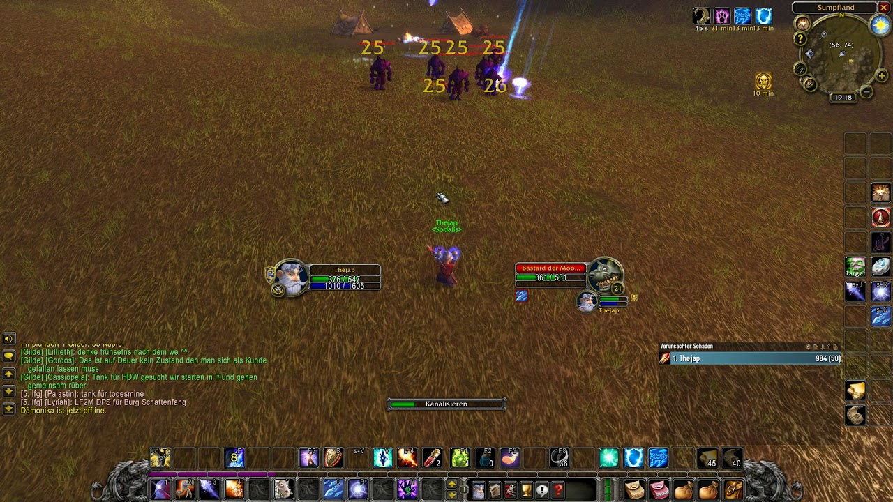 Frost Mage AoE Farming - World of Warcraft Classic  - Level 22 - Sumpfland