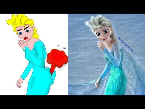 Frozen 2 Elsa funny Drawing memes - Try not To laug