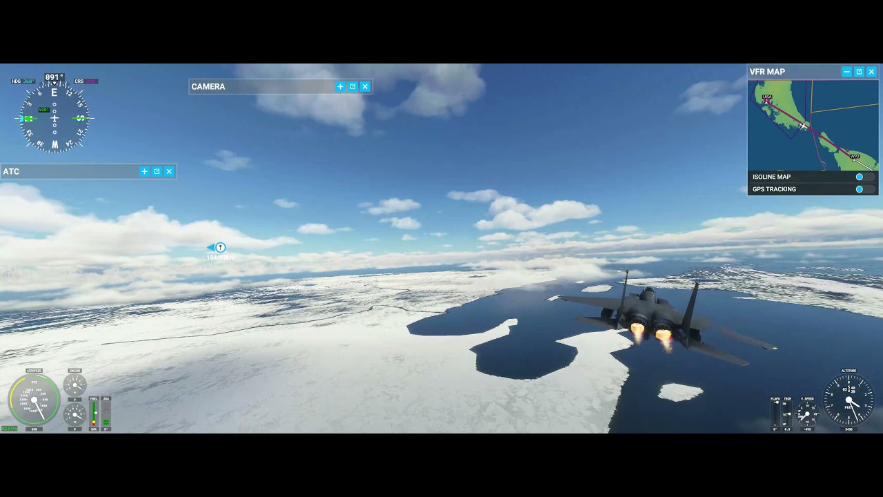 FS 20 - Flight64 - F-15E: UISA - Ice - Dino Skin - Sky - Clouds - USSS: no g'd start, no g'd end, 4x