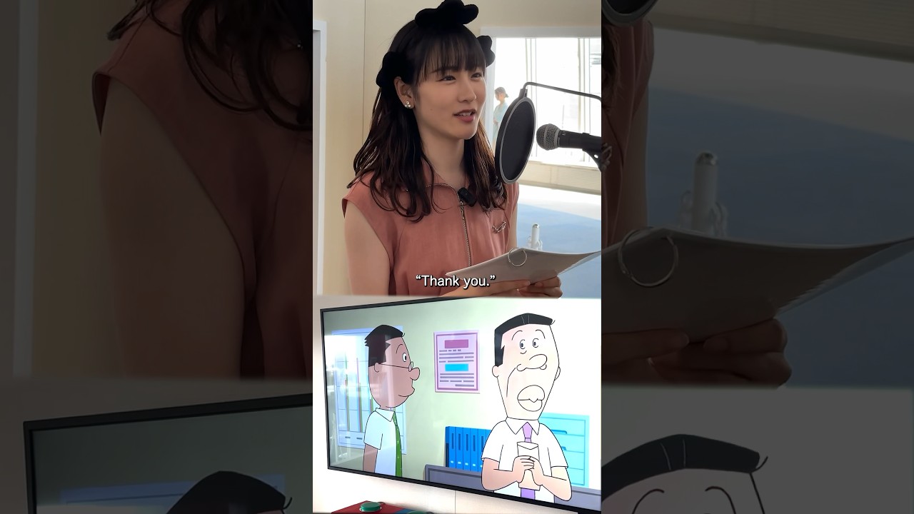 Fuji TV’s announcer Risa Kishimoto had a go at dubbing of one scene from the anime “Sazae-san” 👀