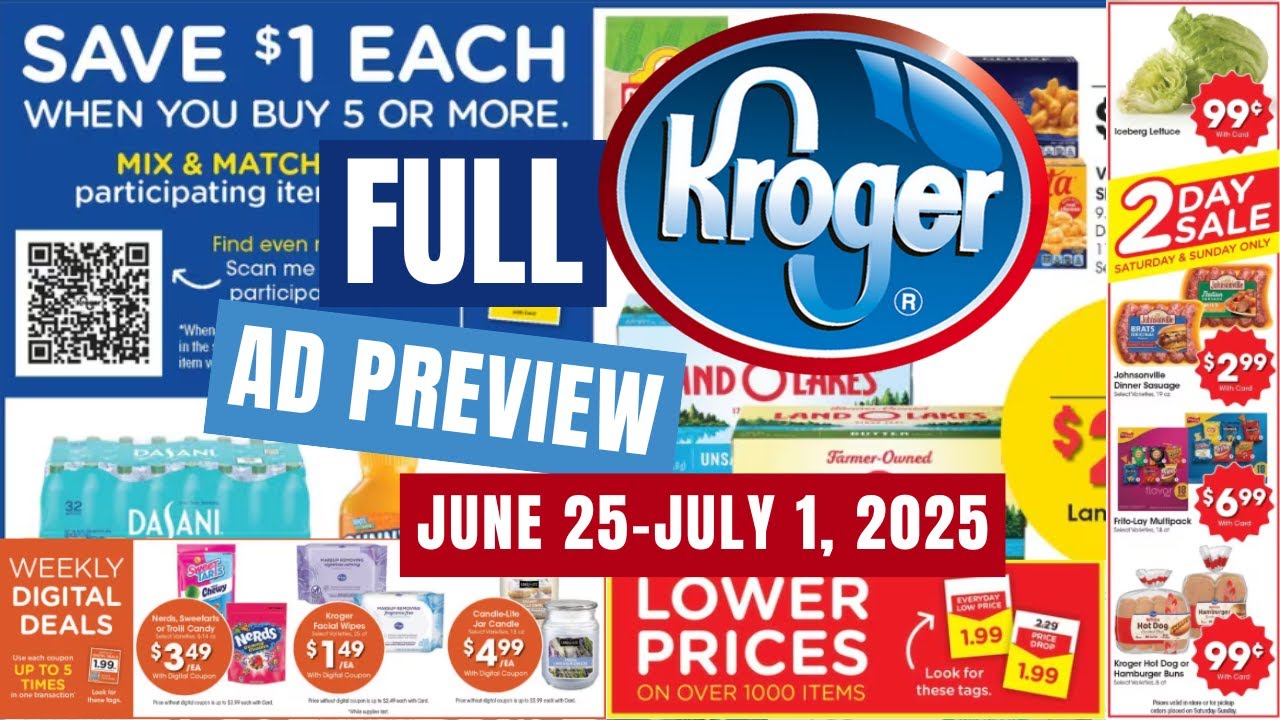 *FULL AD* Kroger Ad Preview for 6/25-7/1 | NEW 2 Day Sale, Weekly Digitals, & 60% Off Summer