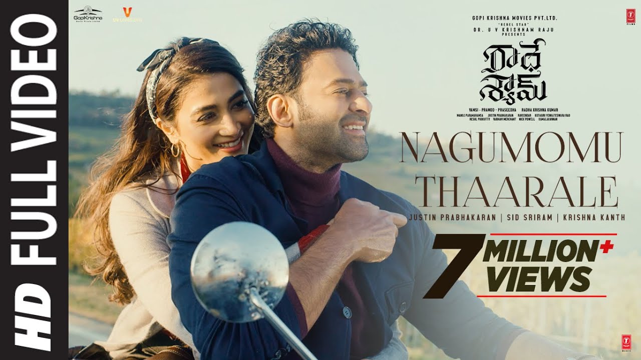 Full Video: Nagumomu Thaarale Song | Radhe Shyam | Prabhas,Pooja H| Justin Prabhakaran | Krishna K