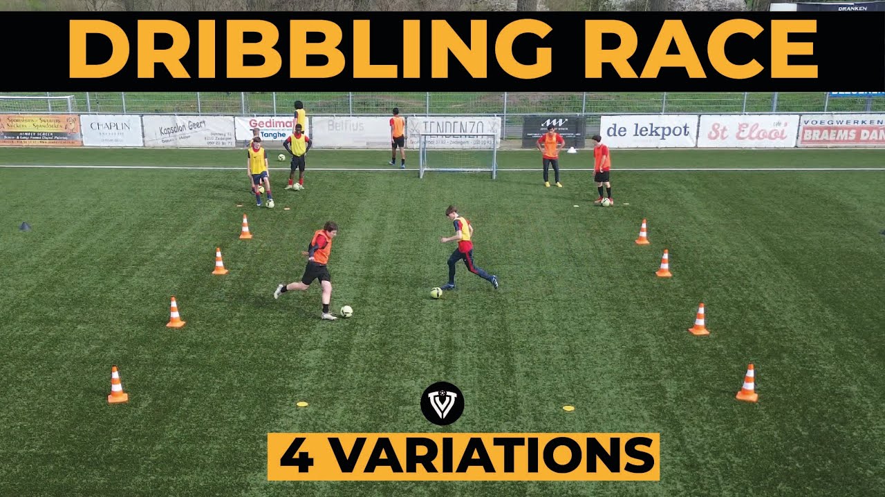 Fun Dribbling Race | 4 Variations | Soccer Drills | Football Exercises