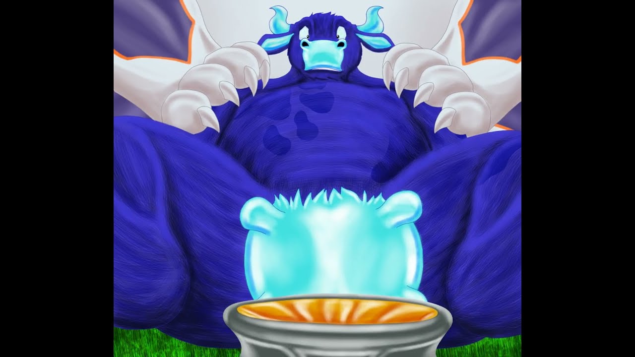 (FURRY DRAGON VORE) Milkshaked and Tailvored (Animated Commission)