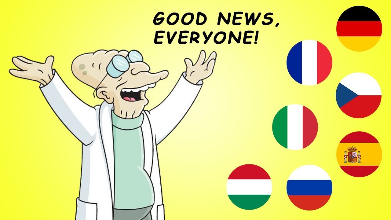 FUTURAMA | Professor Hubert J. Farnsworth 8 different languages