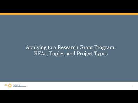 FY2022 IES Basic Overview of Research Grants and Information for New Applicants to IES