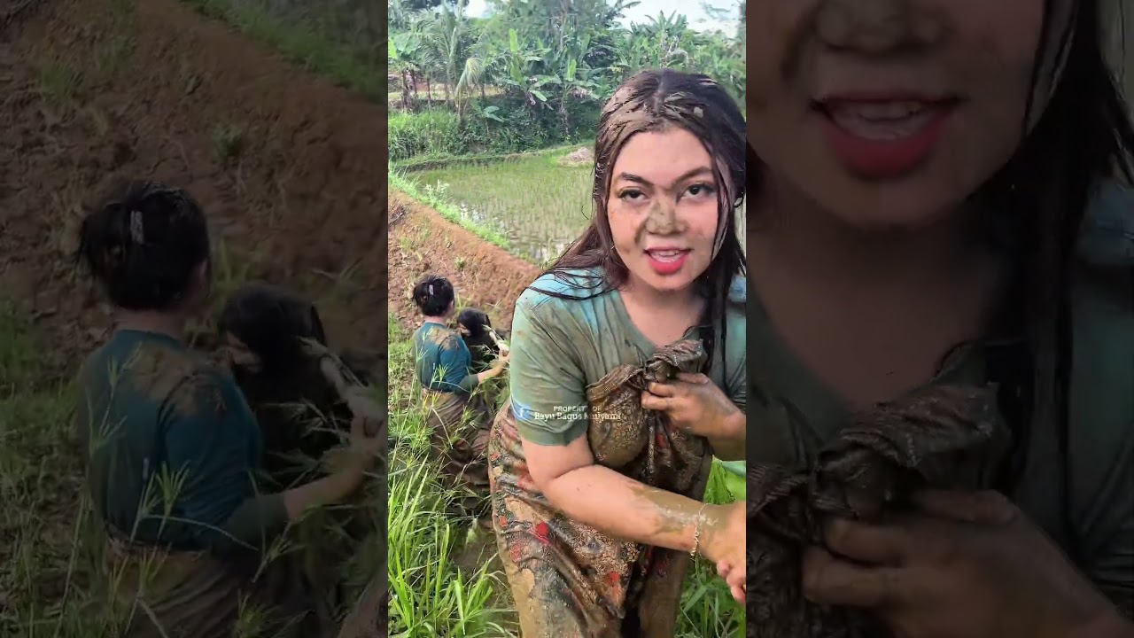 Gadis desa sama janda mandi lumpur #jampangturunankidul #gadisdesa #lucu #kampungsepi #jandadesa