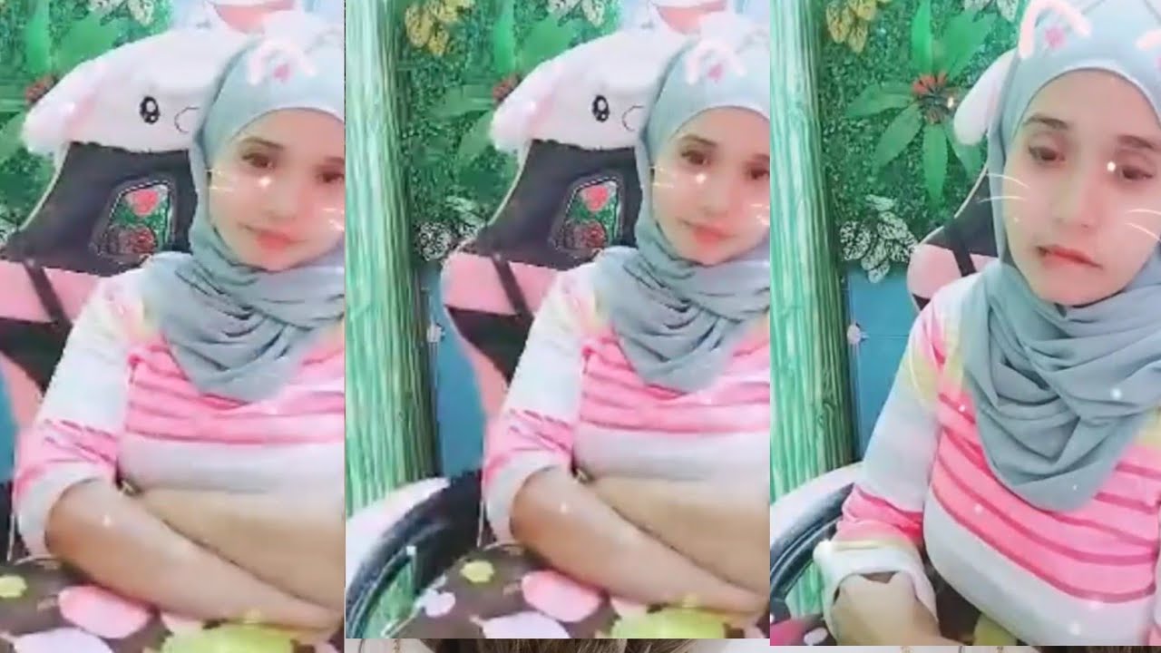 gadis hijab cantik bibir nerah live bareng pacar