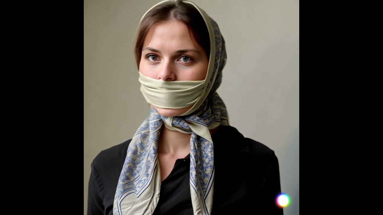 Gagged in headscarf