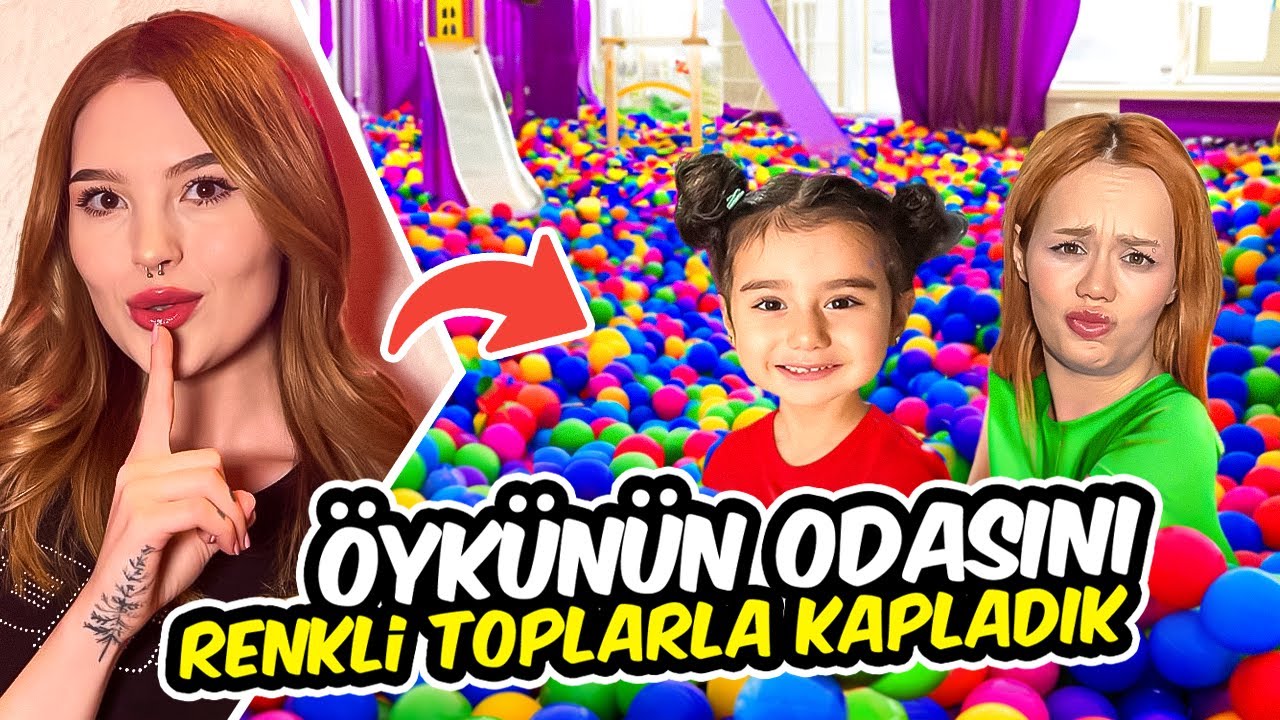 GAMZENİN EVİNE GİZLİCE GİRDİK ! ÖYKÜNÜN ODASINI RENKLİ TOPLARLA DOLDURDUK !