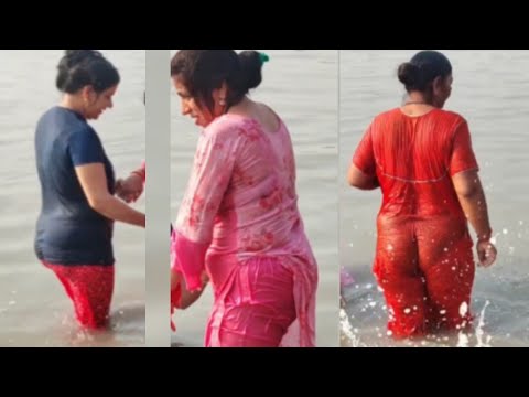 Ganga snan hot new latest 2025 | holy bathing haridwar hot | open bath #gangasnan2025 #viralvideo