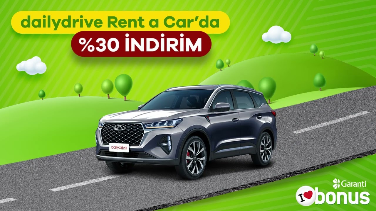 Garanti BBVA Kart Sahiplerine dailydrive'da %30 İndirim!
