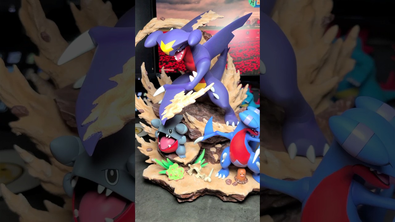 Garchomp, Gabite, & Gible family statue #pokemon