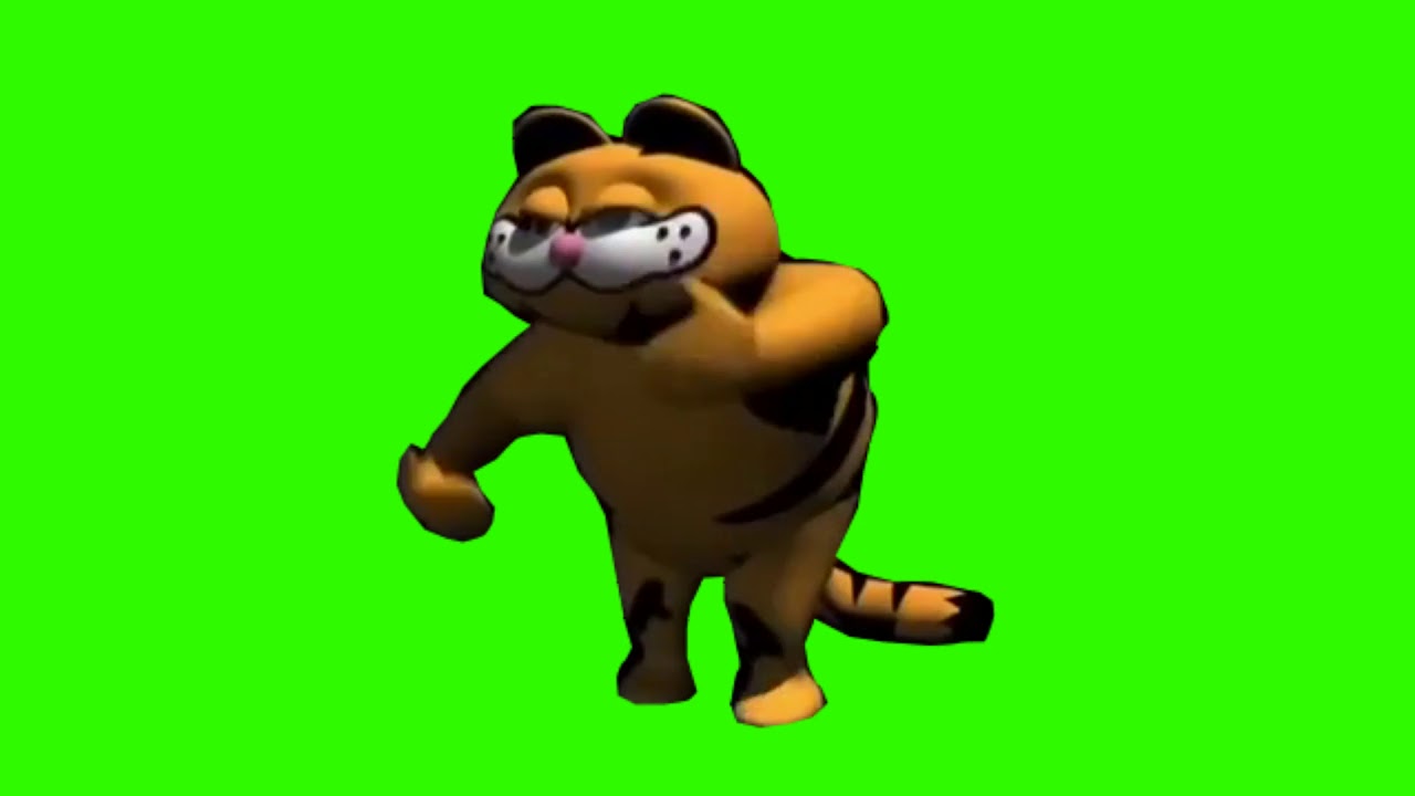 Garfield dancing to happy | Green Screen